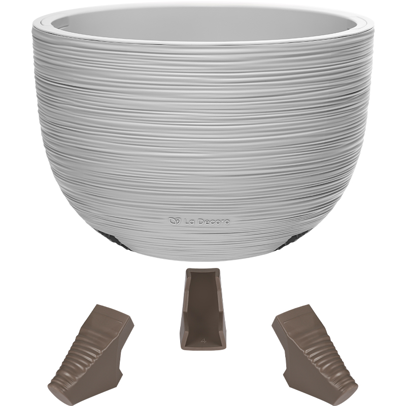 Кашпо Чаша на ножках ребристое (серый)_2