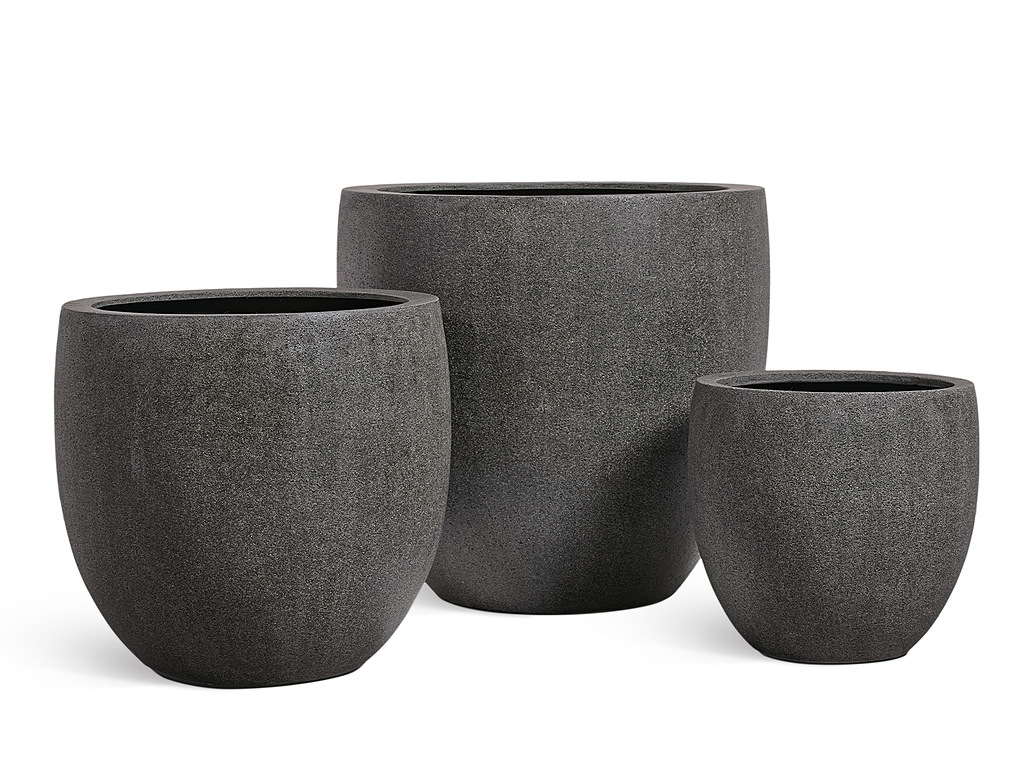 Кашпо Эффектори Стоун округлый конус темно-серый камень