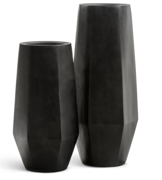 Кашпо Эффектори Кристалл Высокий многогранник Антрацит_