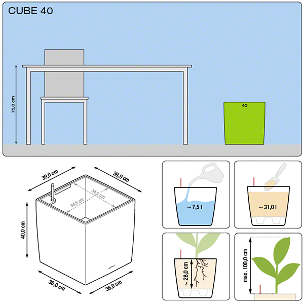 Кашпо Лечуза Куб (красный)_1