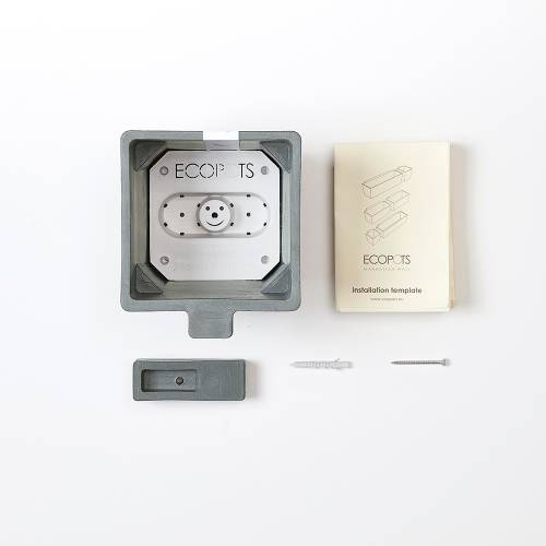 Кашпо Экопотс Манхеттен куб настенное серо-голубое_