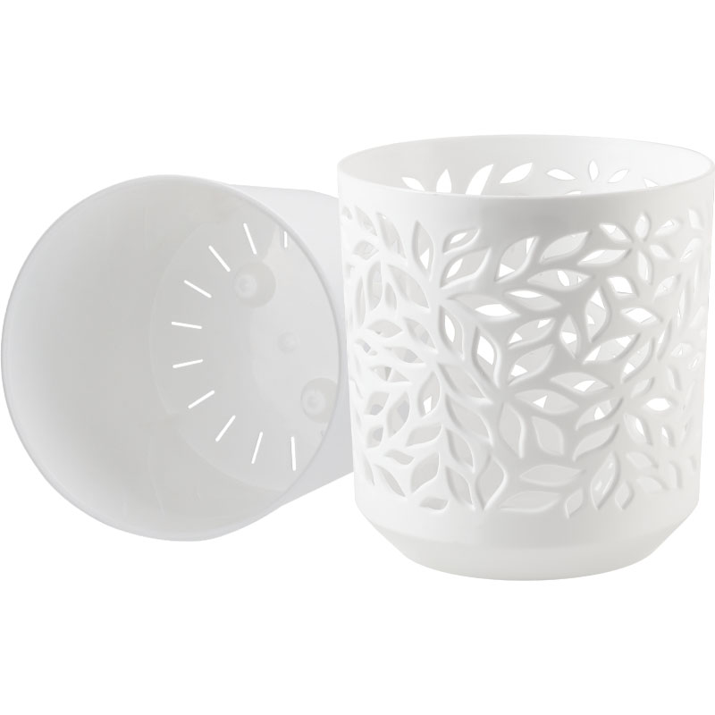 Кашпо Ливс (белый/белый)_