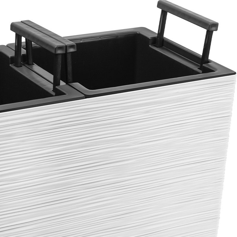 Кашпо Балкони трио ребристый (белый)_