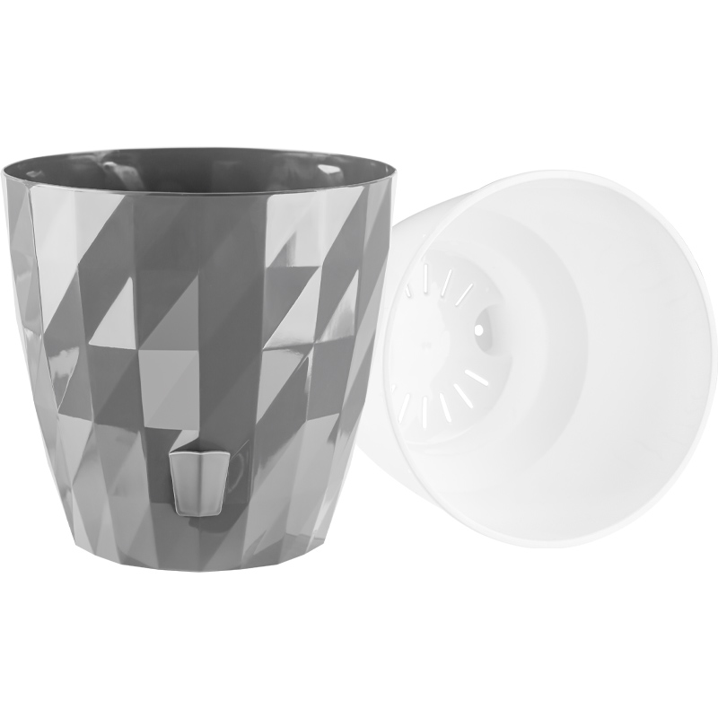 Кашпо Фрактал (серый)_