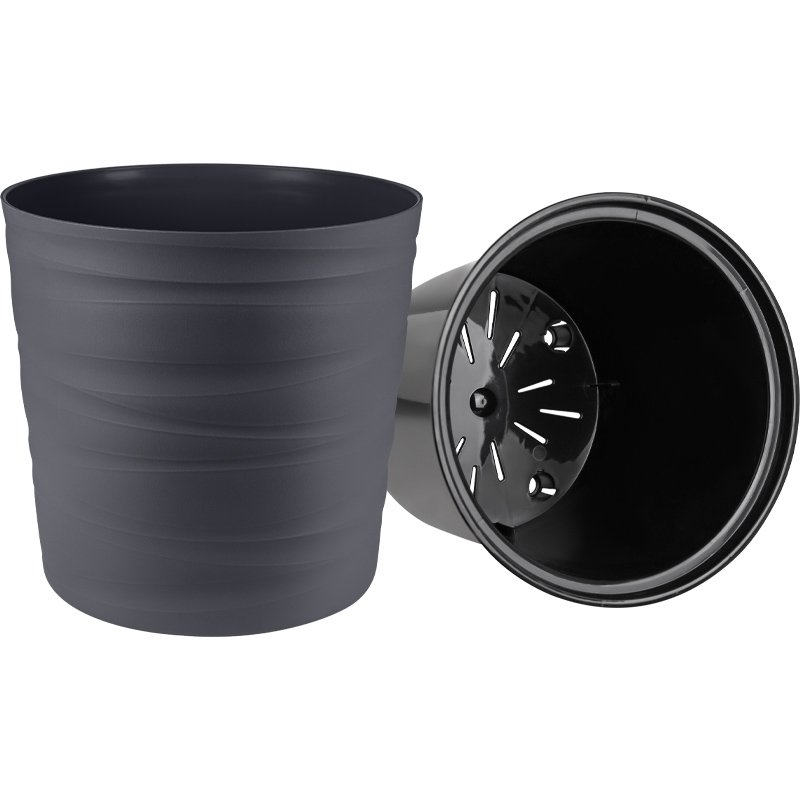 Кашпо Урбан низкое (антрацит)_