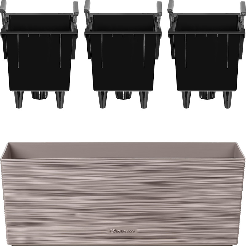 Кашпо Балкони трио ребристый (латте)_3