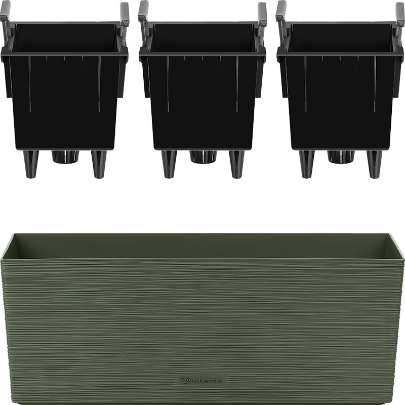 Кашпо Балкони трио ребристый (зеленый)_3