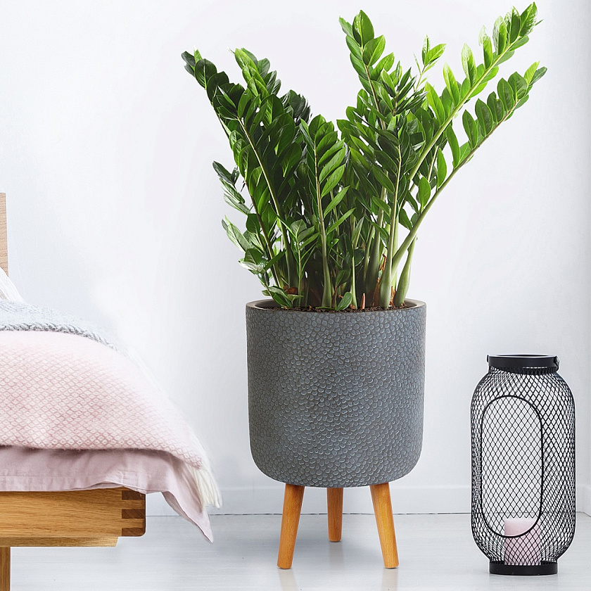 Кашпо Урбан Круглое с подставкой антрацит_1