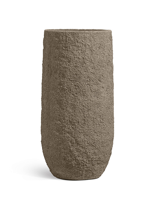 Кашпо Эффектори Терра Высокий конус серый беж_