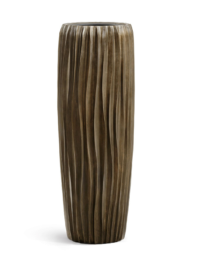 Кашпо Эффектори Металл высокий конус Дизайн Вейв Черная бронза_2