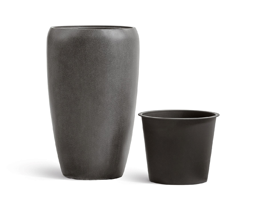 Кашпо Эффектори Бетон Высокий округлый конус Тёмно-серый бетон_4