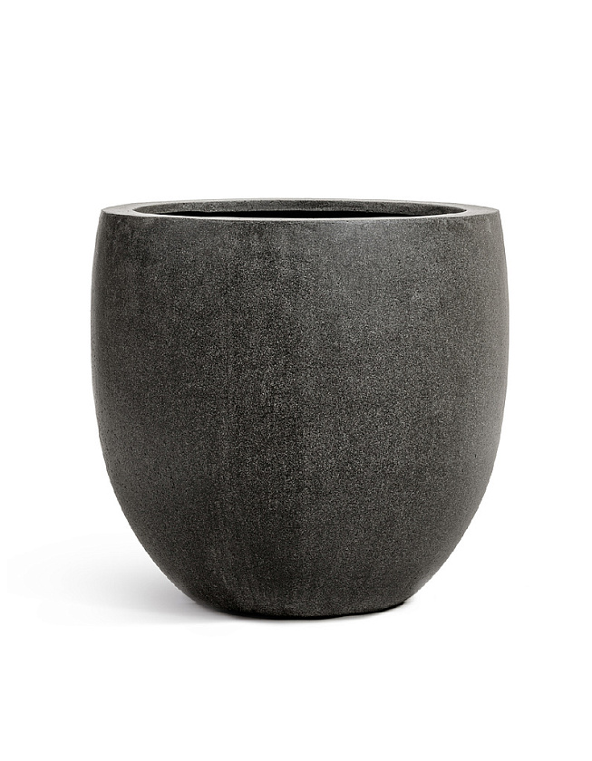 Кашпо Эффектори Стоун округлый конус темно-серый камень_1