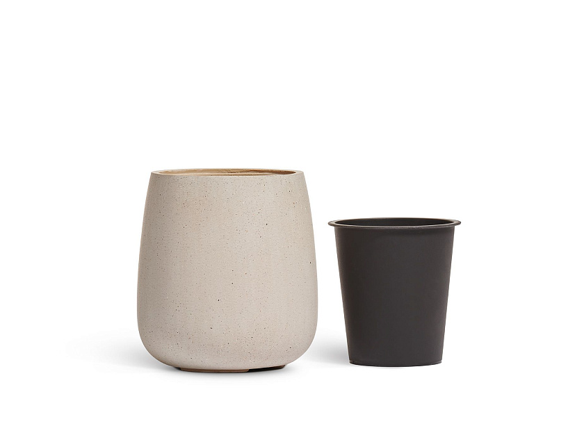 Кашпо Эффектори Бетон Дизайн -Чаша Белый песок_5
