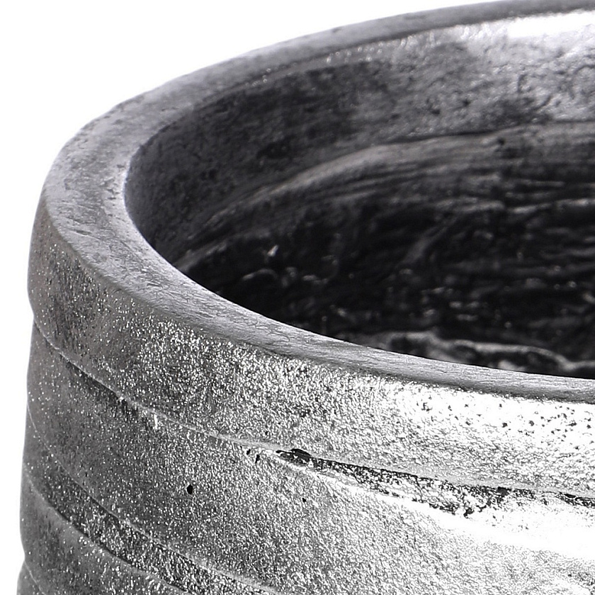 Кашпо Роу Круглое серебряное_4