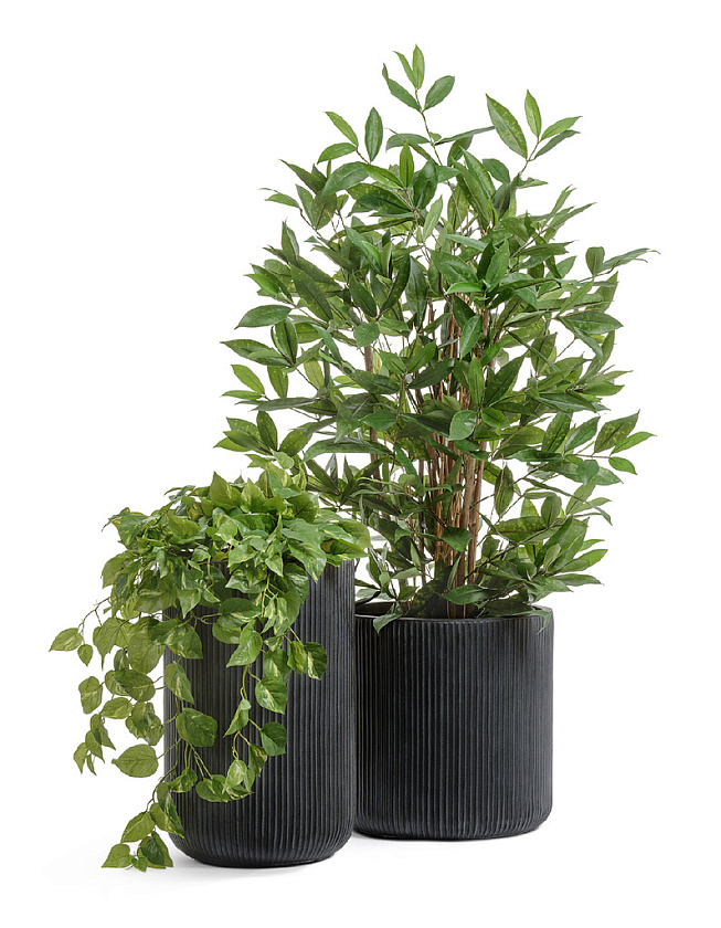 Кашпо Эрго Джет высокий цилиндр антрацит_6