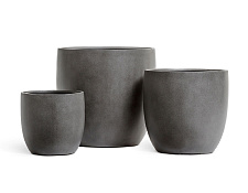 Кашпо Эффектори Бетон округлый конус тёмно-серый бетон