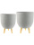 Кашпо Indoor pottery pot ruth light grey (комплект из 2 шт.) - Фото 1