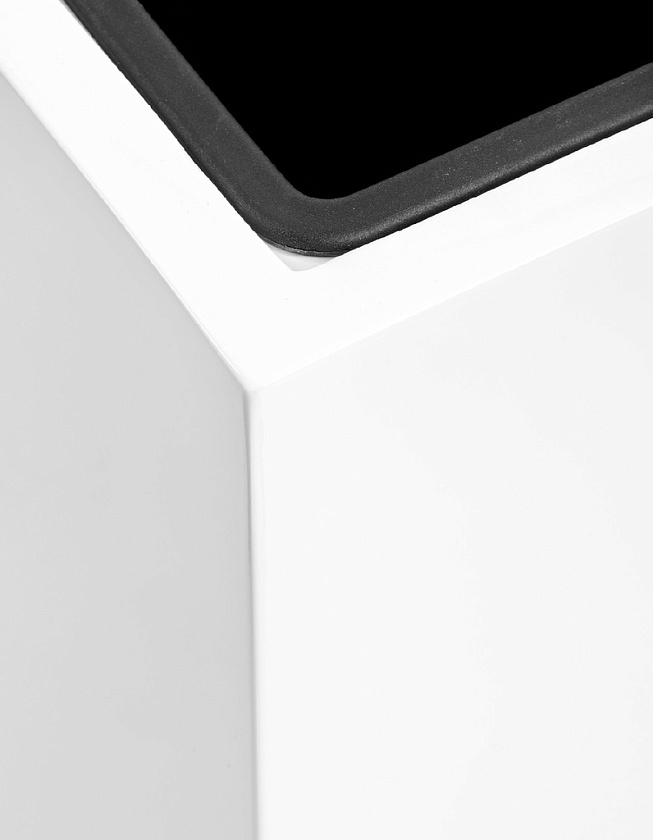 Кашпо Эффектори Глосс высокий куб белый глянцевый лак_8