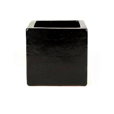 Кашпо Black shiny cube