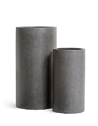 Кашпо EFFECTORY BETON высокий цилиндр тёмно-серый бетон
