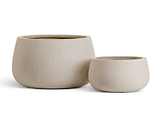 Кашпо Effectory Beton Низкая чаша, цвет Белый песок