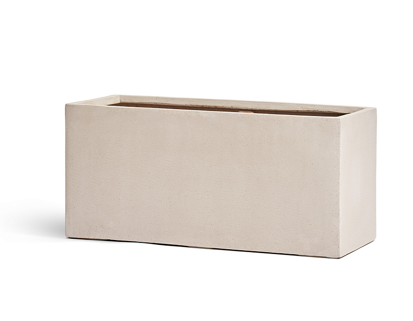 Кашпо Эффектори Бетон низкий прямоугольник белый камень_2