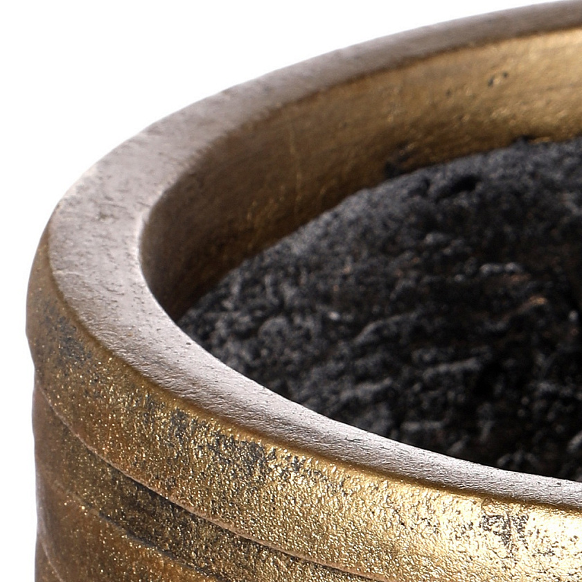 Кашпо Роу Круглое золотое_1