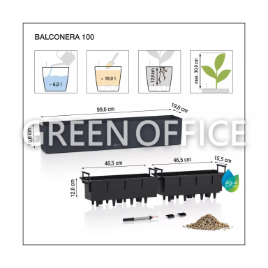 Кашпо Lechuza Balconera Color 100 (белый) - Фото 2