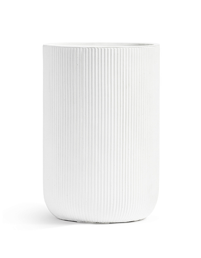 Кашпо Эрго Джет высокий цилиндр белый камень_