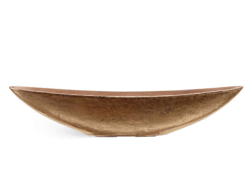 Кашпо Эффектори Металл Ваза-Лодка Темное матовое золото_2