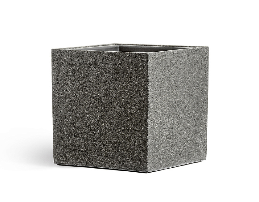 Кашпо Эффектори Стоун Куб Тёмно-серый камень_3