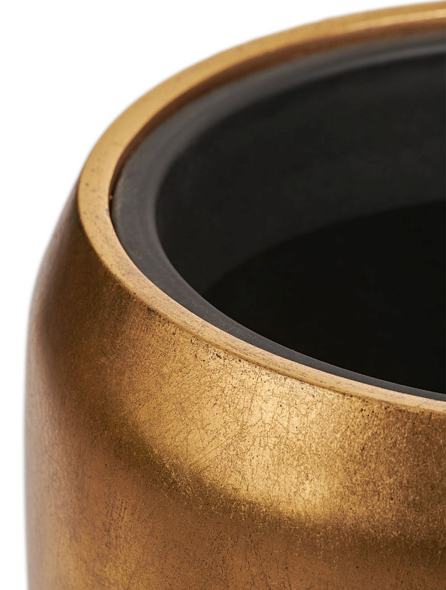 Кашпо Эффектори Металл высокий округлый конус сусальное золото_4