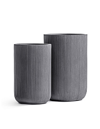 Кашпо Эрго Джет высокий цилиндр дымчато-серый бетон