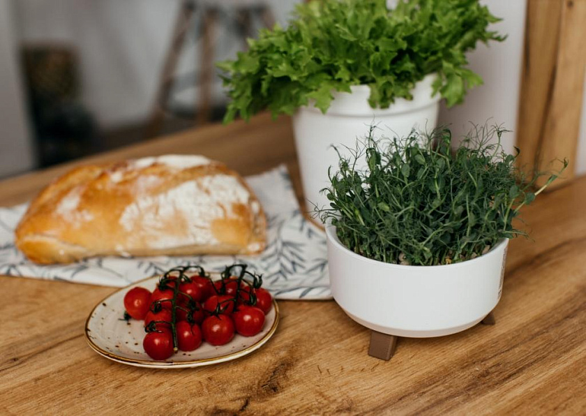 Кашпо Грация на ножках (Белый)_