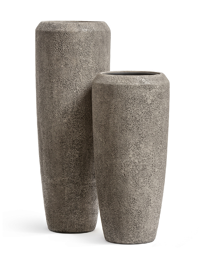 Кашпо Эффектори Вулкано Высокий конус Дизайн Серо-коричневый туф_