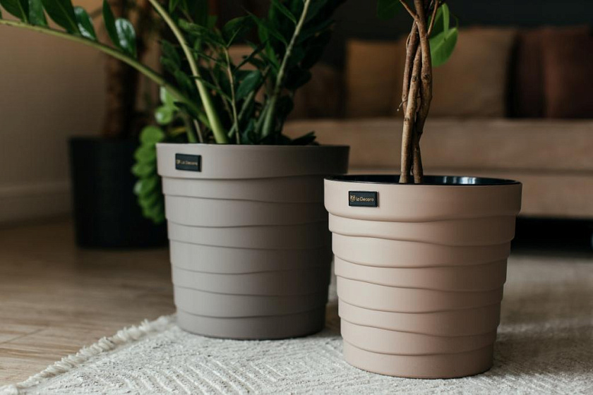 Кашпо Дюна со вторым дном (кремовый)_2