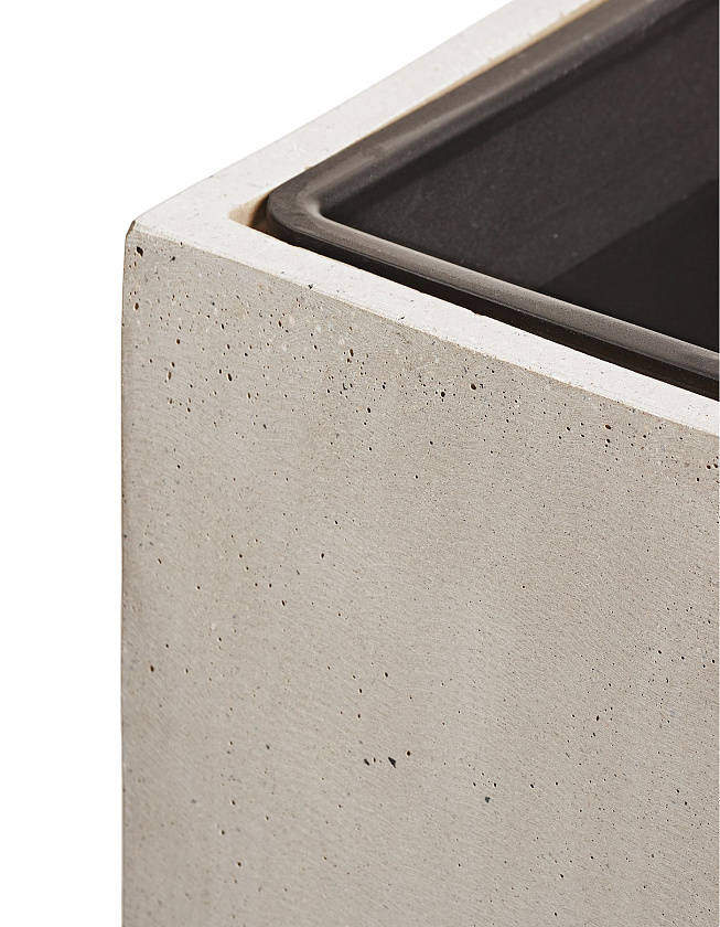 Кашпо Эффектори Бетон куб белый песок_9