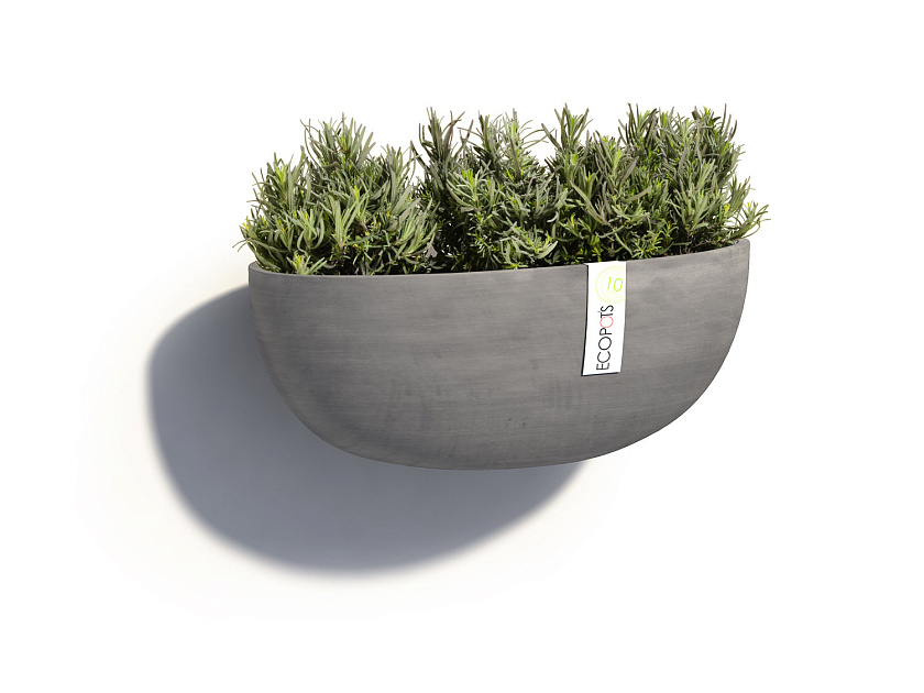 Кашпо Экопотс София настенное серое_