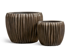 Кашпо Эффектори Металл Чаша Дизайн Вейв Черненая бронза