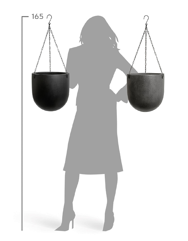 Кашпо Эффектори Бетон Чаша подвесная округлая Темно-серый бетон_4