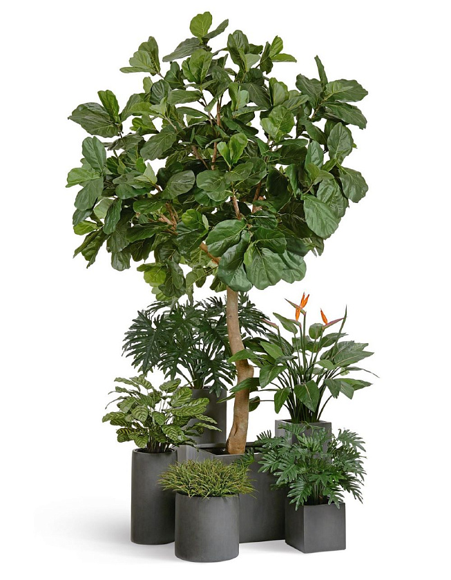 Кашпо Эффектори Бетон куб темно-серый бетон_8