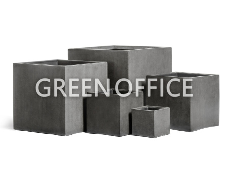 Кашпо Эффектори Бетон куб темно-серый бетон - Фото 1