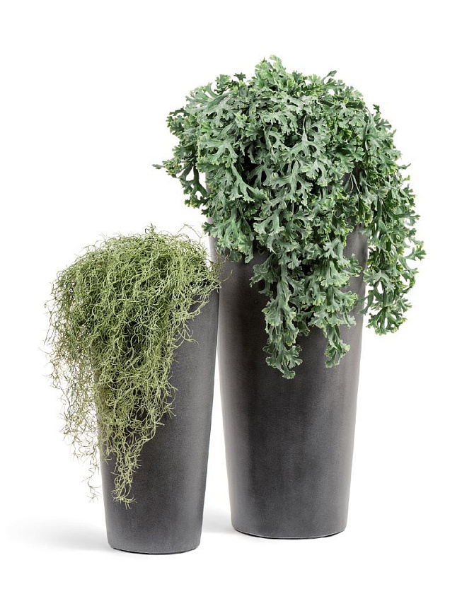 Кашпо Эффектори Бетон высокий конус темно-серый бетон_4