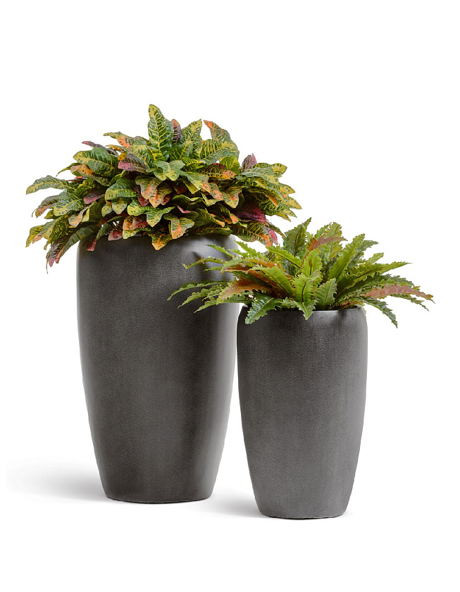 Кашпо Эффектори Бетон Высокий округлый конус Тёмно-серый бетон_3