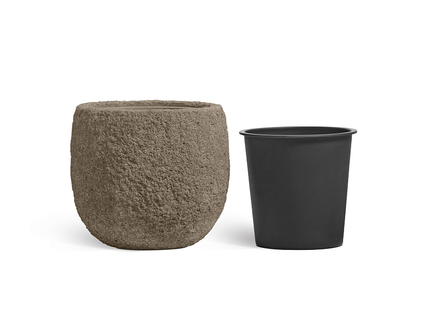 Кашпо Эффектори Терра Чаша Классик серый беж_3