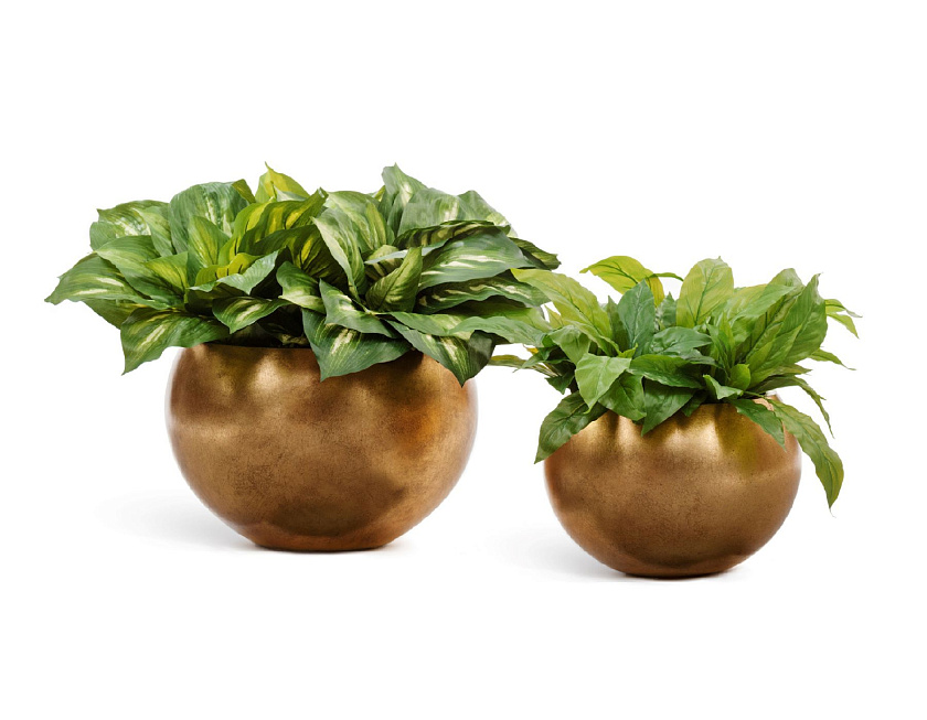 Кашпо Эффектори Металл полусфера сусальное золото_5