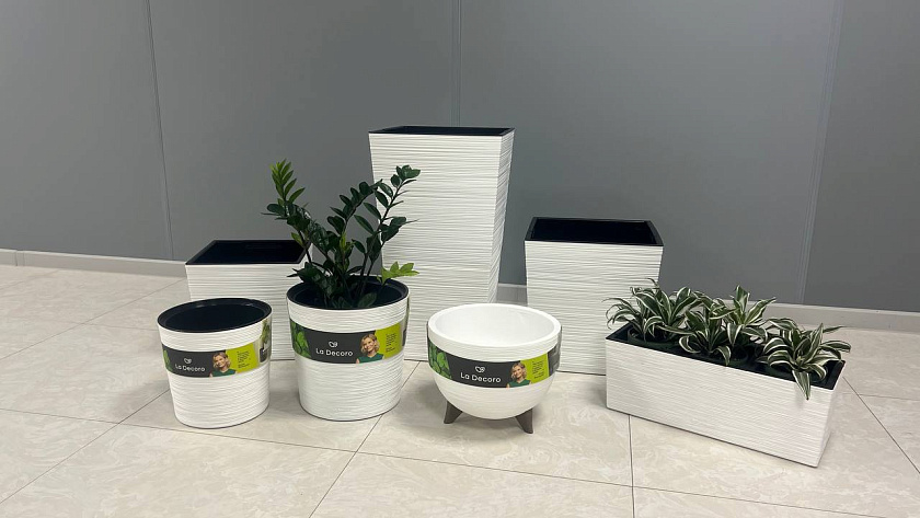 Кашпо Куб ребристый (белый)_3