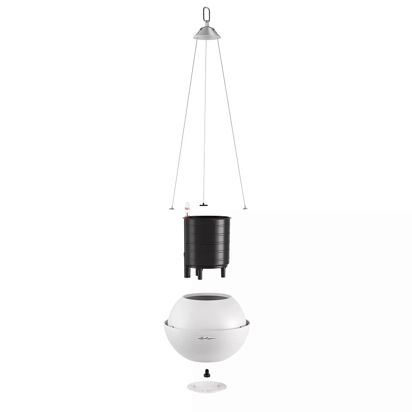 Кашпо Лечуза Бола Колор подвесное (серый)_