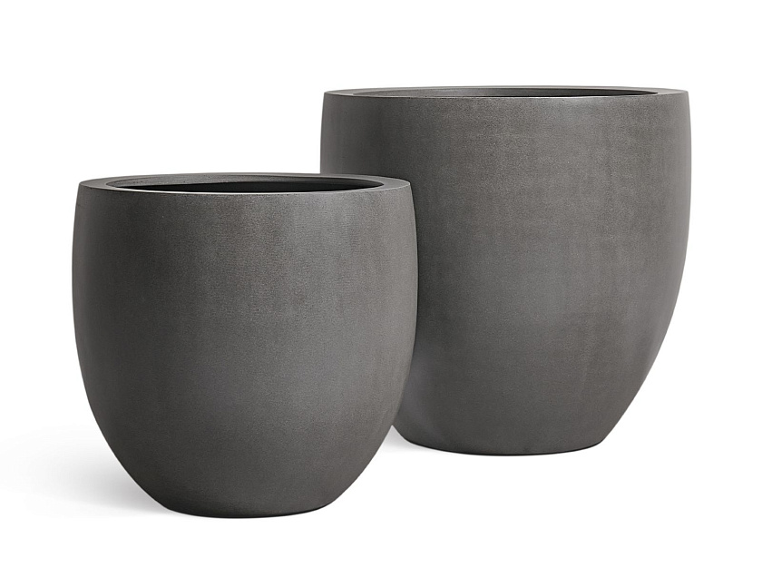 Кашпо Эффектори Бетон Большой округлый конус Тёмно-серый бетон_2