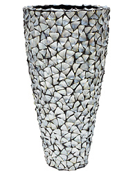 Кашпо Shell planter mother of pearl silver-blue high